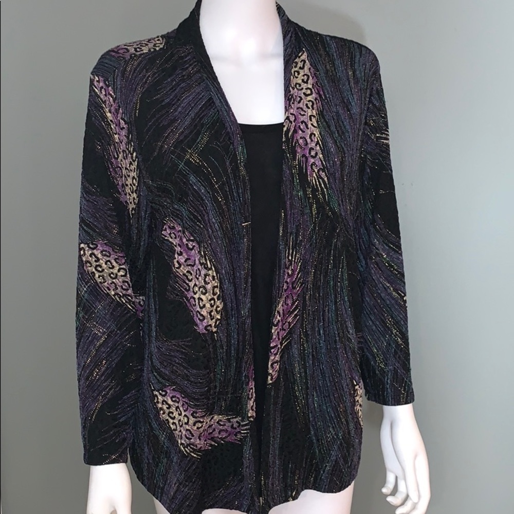 JM Collection Womans Black Tank/Cardigan SZ.PXL